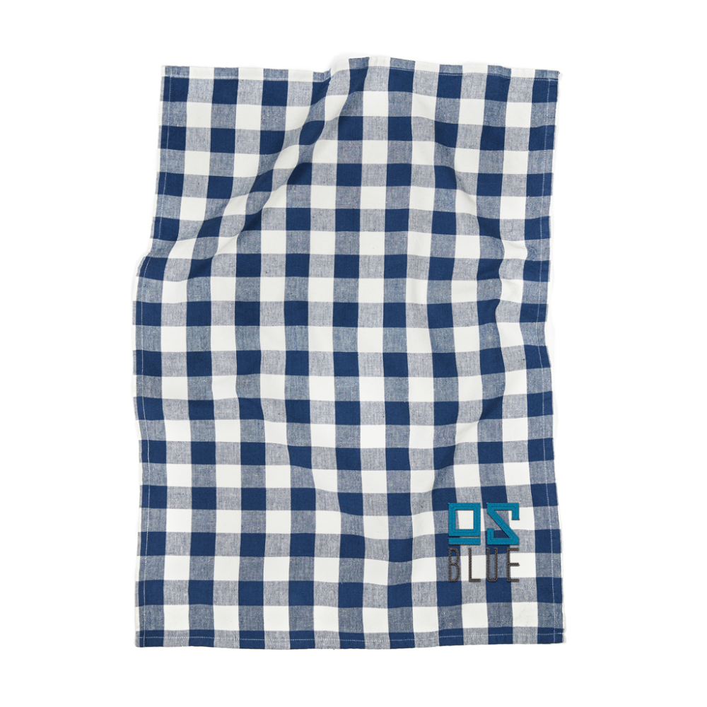 A rustic linen blend tea towel with a checkered pattern - Uffington - Appleton
