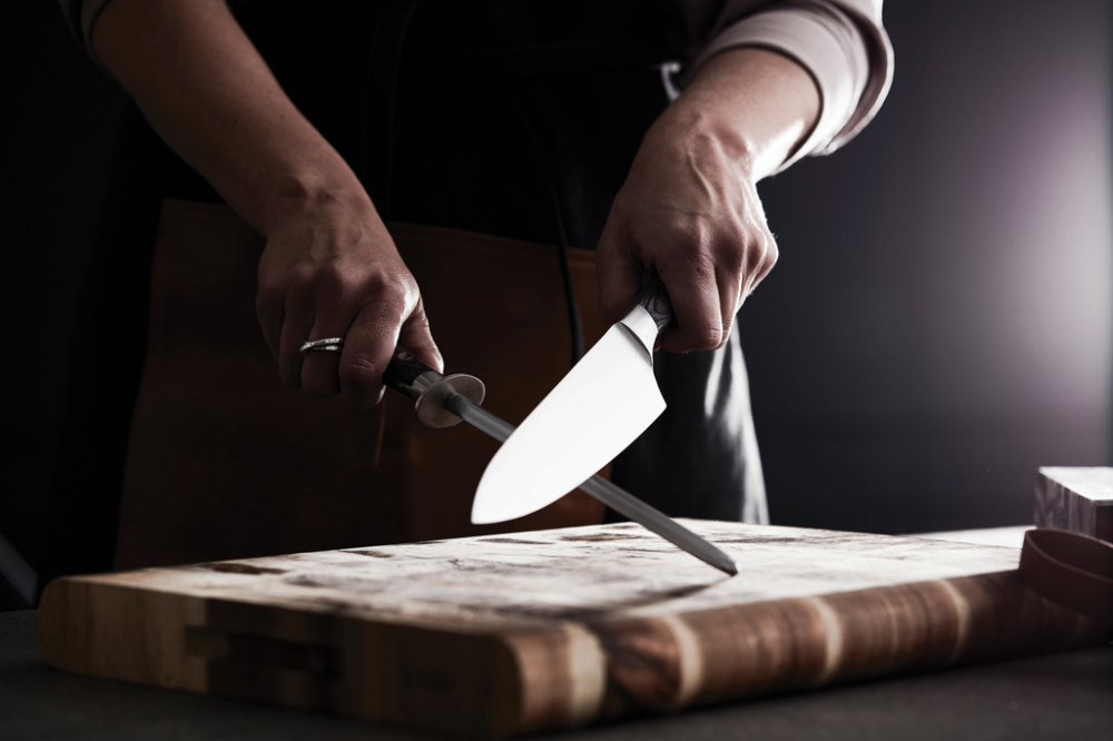 Set di coltello da chef e acciaio per affilare di Kaiser - Roccavivi