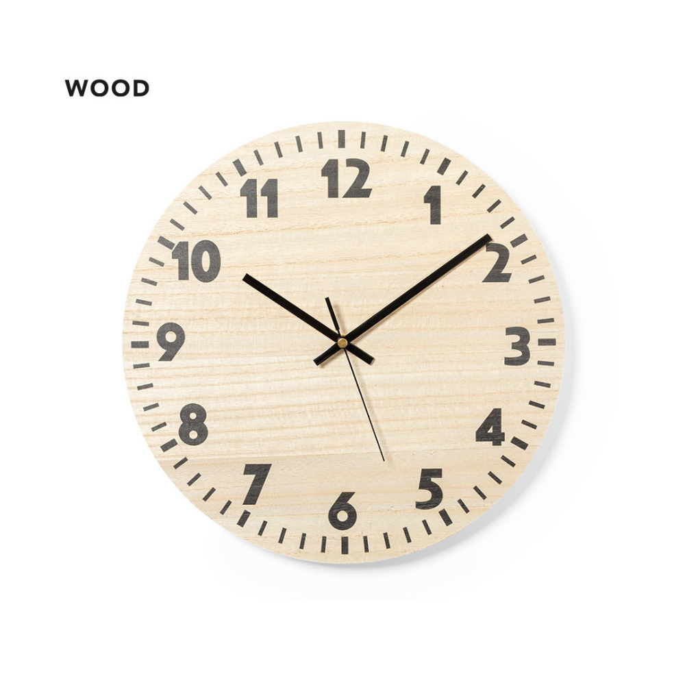 Natural Wood Wall Clock - Thornham - Tarrant Monkton