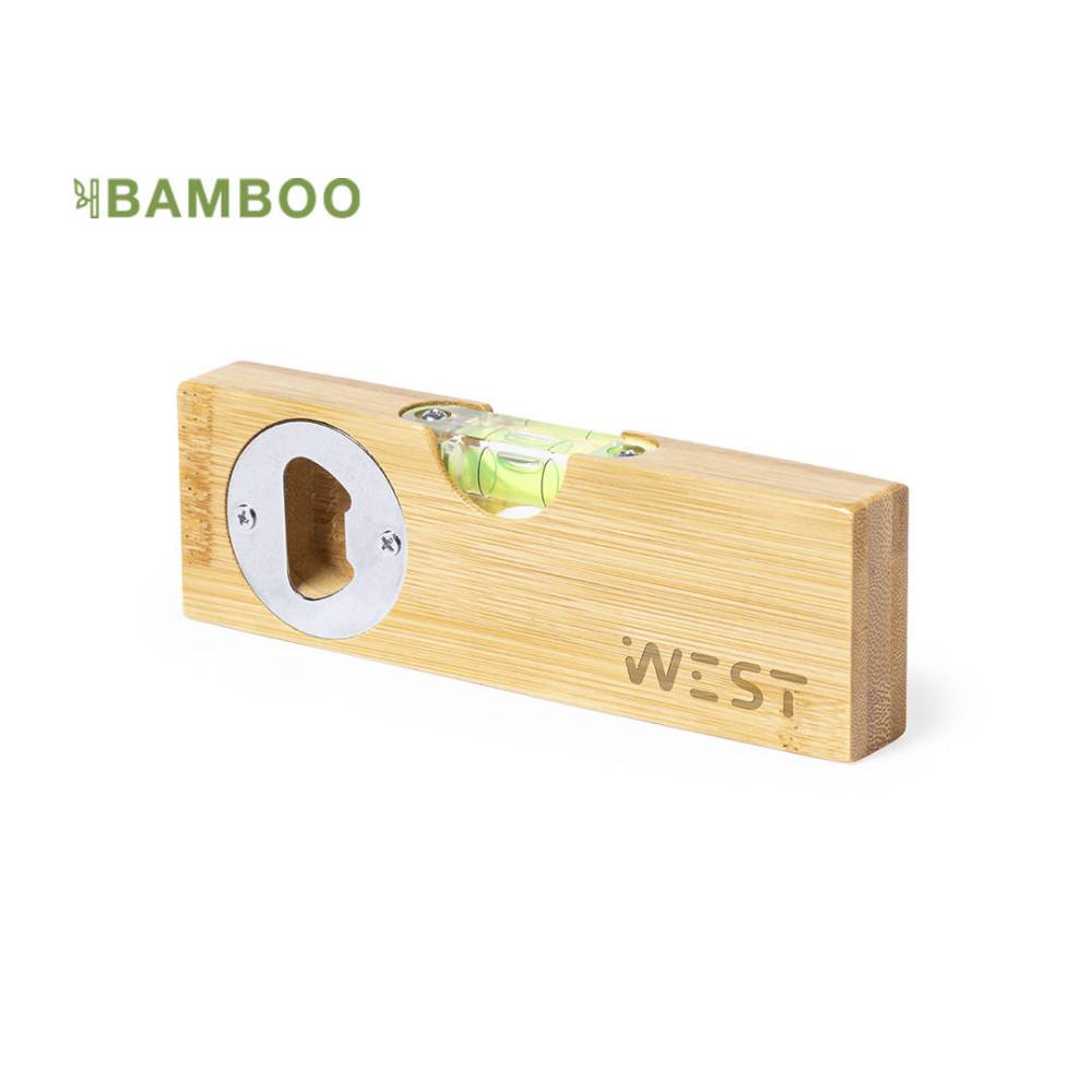 A level that comes with a bamboo opener - Hamilton