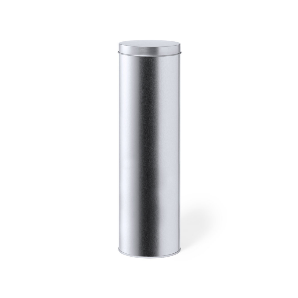 Silver cylindrical presentation box - Oxford - Hutton