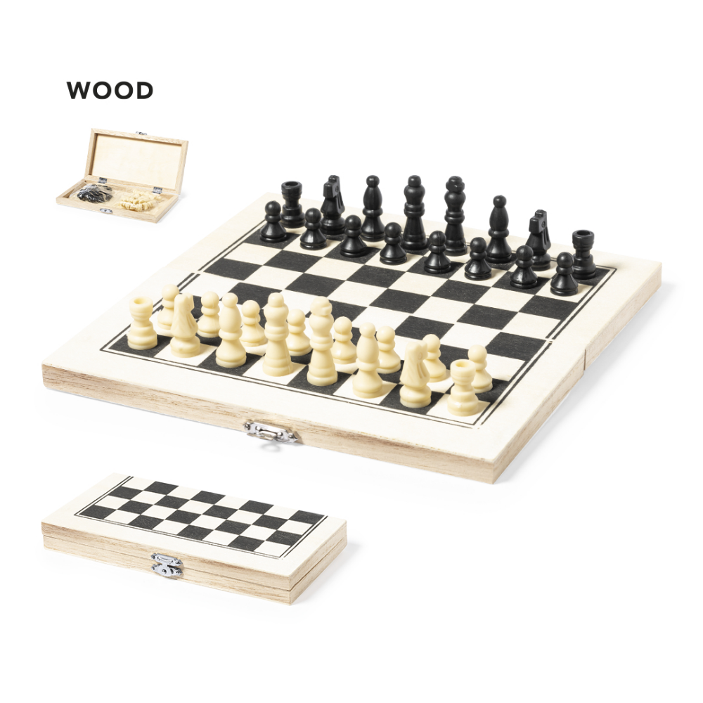 Set di scacchi in legno di pino pieghevole - Montagano