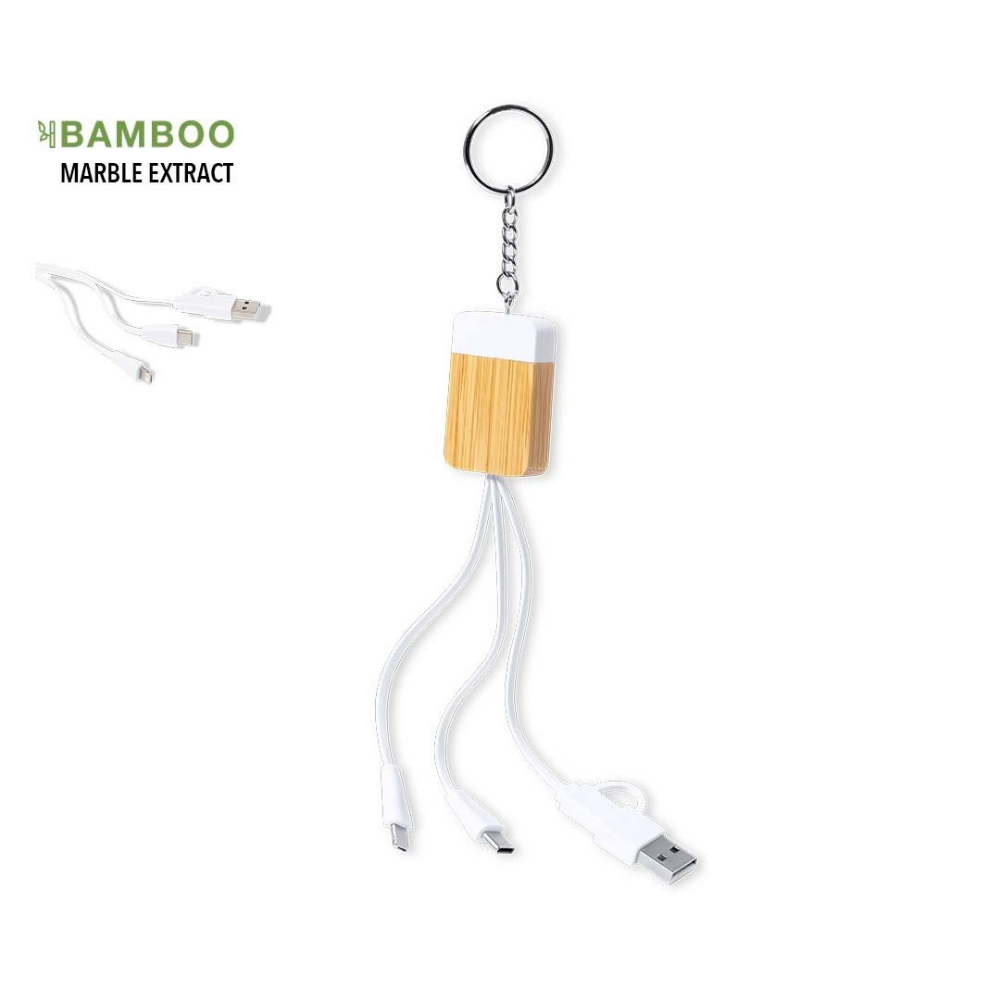 Bambus Marmor Ladekabel Schlüsselanhänger