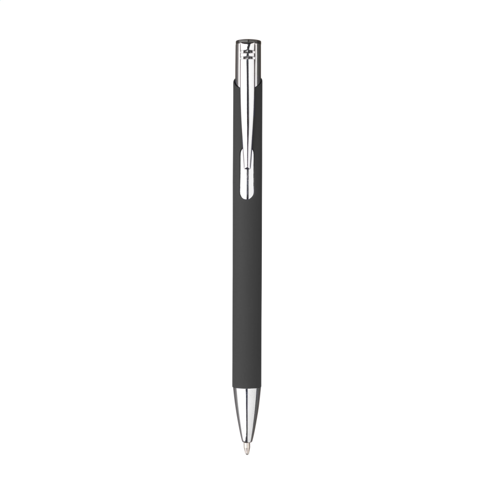 An aluminum ballpoint pen with a rubberized finish - from Swineshead - Falkland
