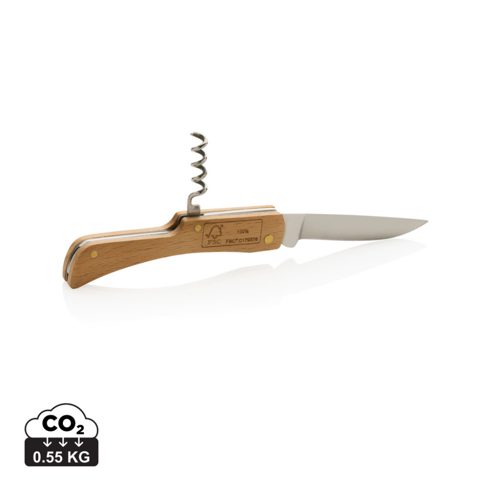 Faltbares Messer aus Buchenholz - 