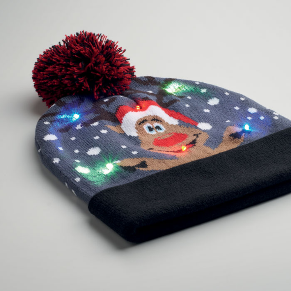 Bonnet tricoté de Noël à LED
