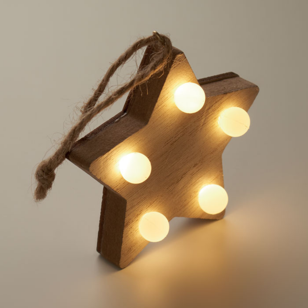 Etoile en bois avec lumières LED - Eygalayes