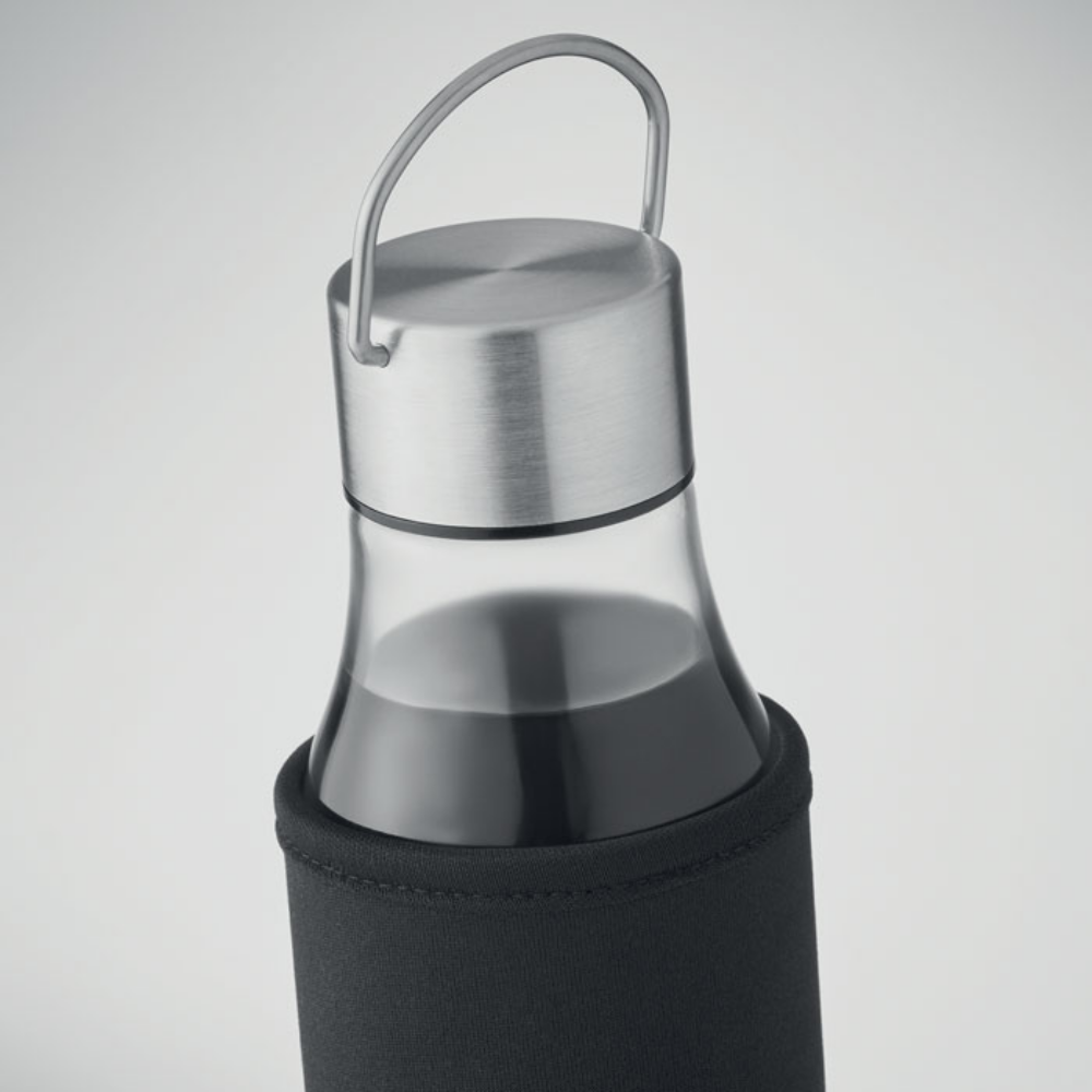 A glass bottle with a stainless steel handle - Longton