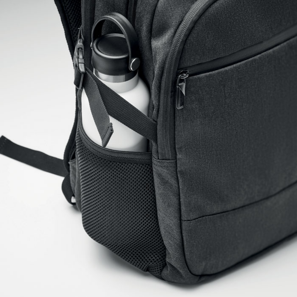 This is a 15-inch laptop backpack made from RPET polyester. The style name is Dalston. - Zeals