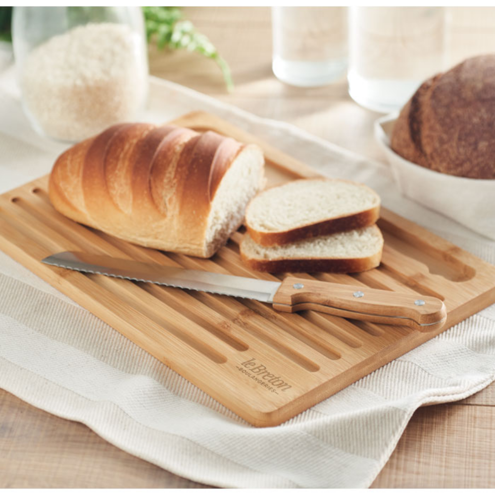 Ensemble de planche à pain et couteau en bambou - Villefranche-sur-Saône