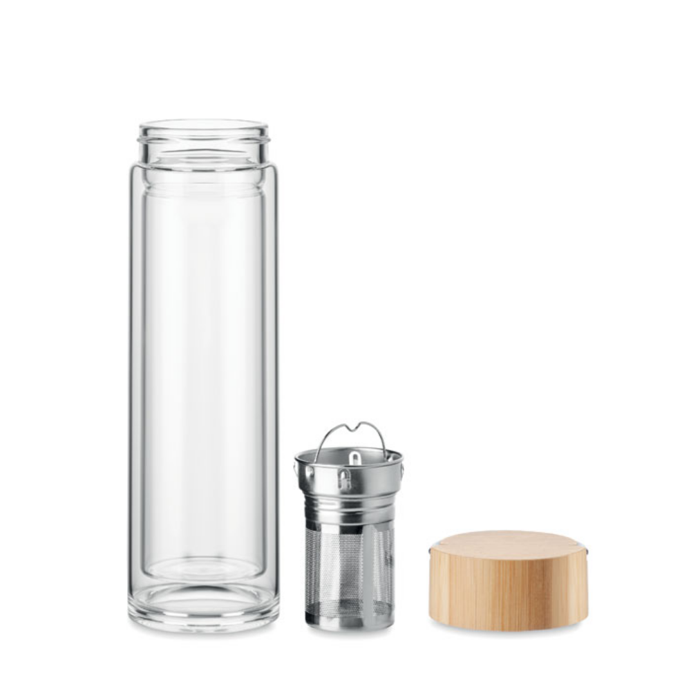Bambus-Borosilikat-Tee-Infuser-Flasche