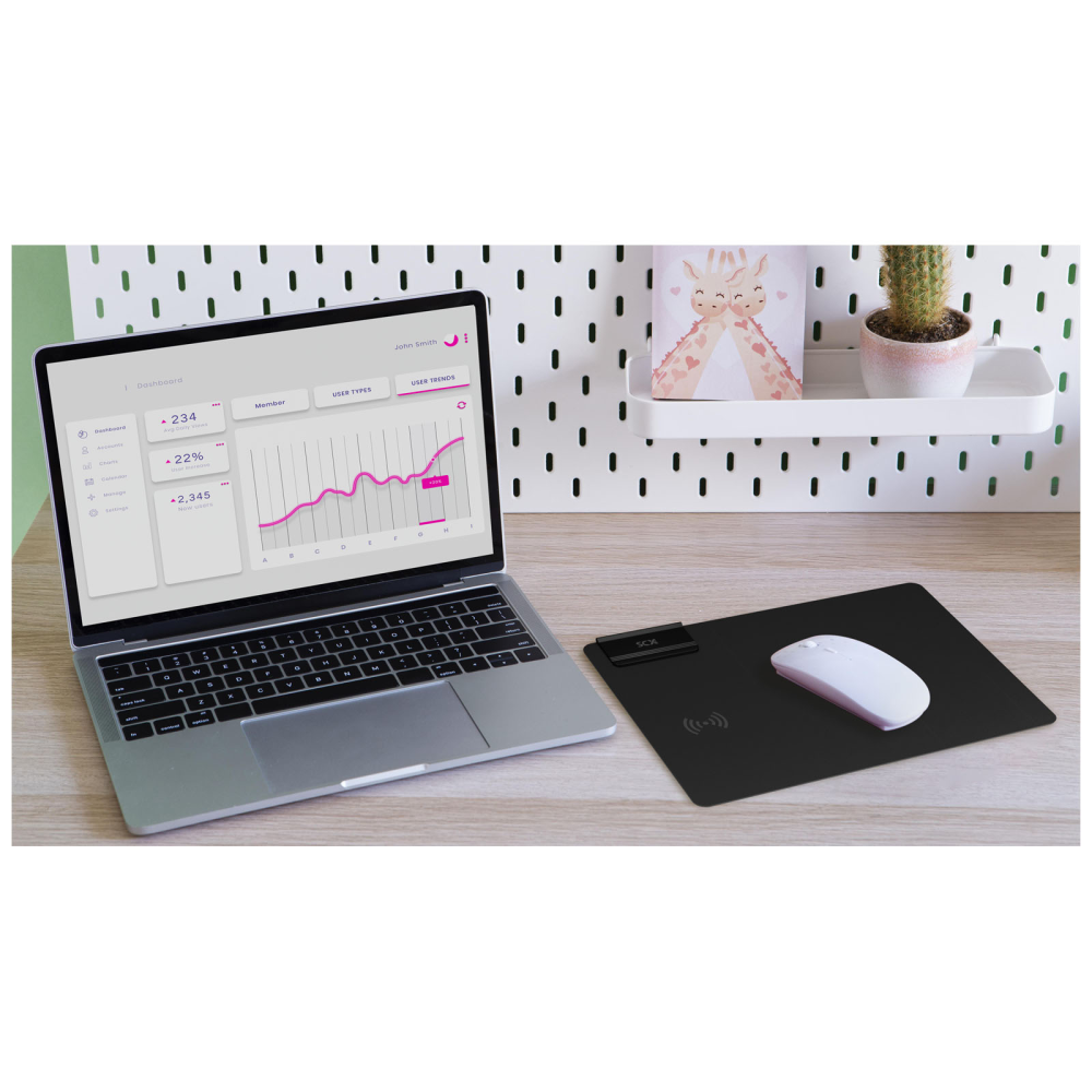 Foldable Mouse Pad with Light-Up Logo and Wireless Charging - Castle Combe