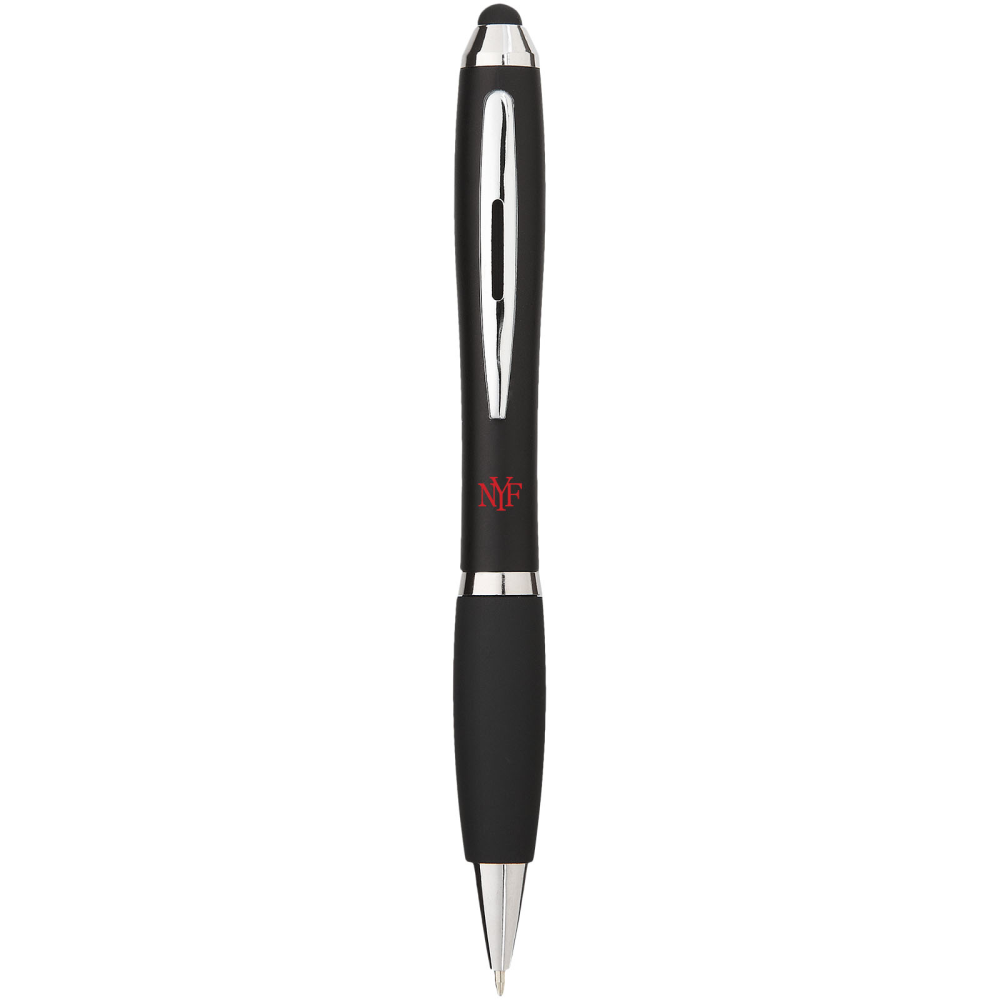 Penna a sfera con stilo colorato Nash con impugnatura nera - Collepardo