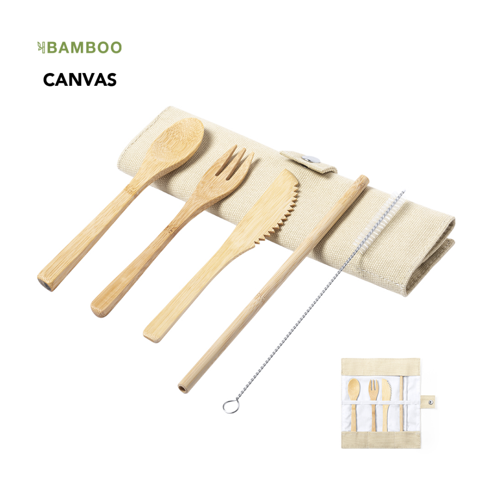 Set di posate da picnic in bambù - Laurito