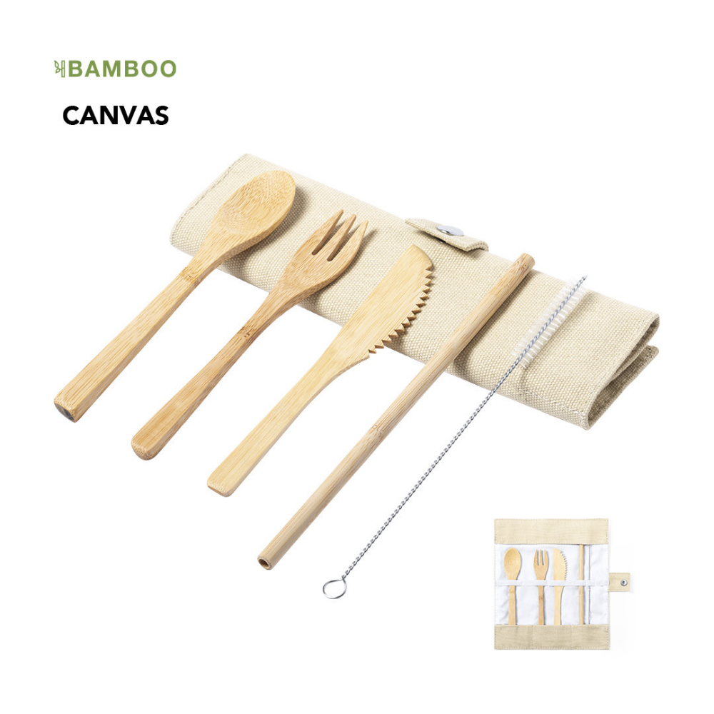 Set di posate da picnic in bambù - Laurito