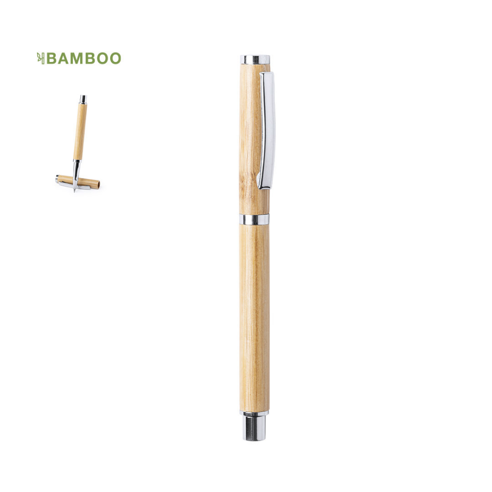 Natural Bamboo Retractable Hooded Pen - Walton-on-Thames