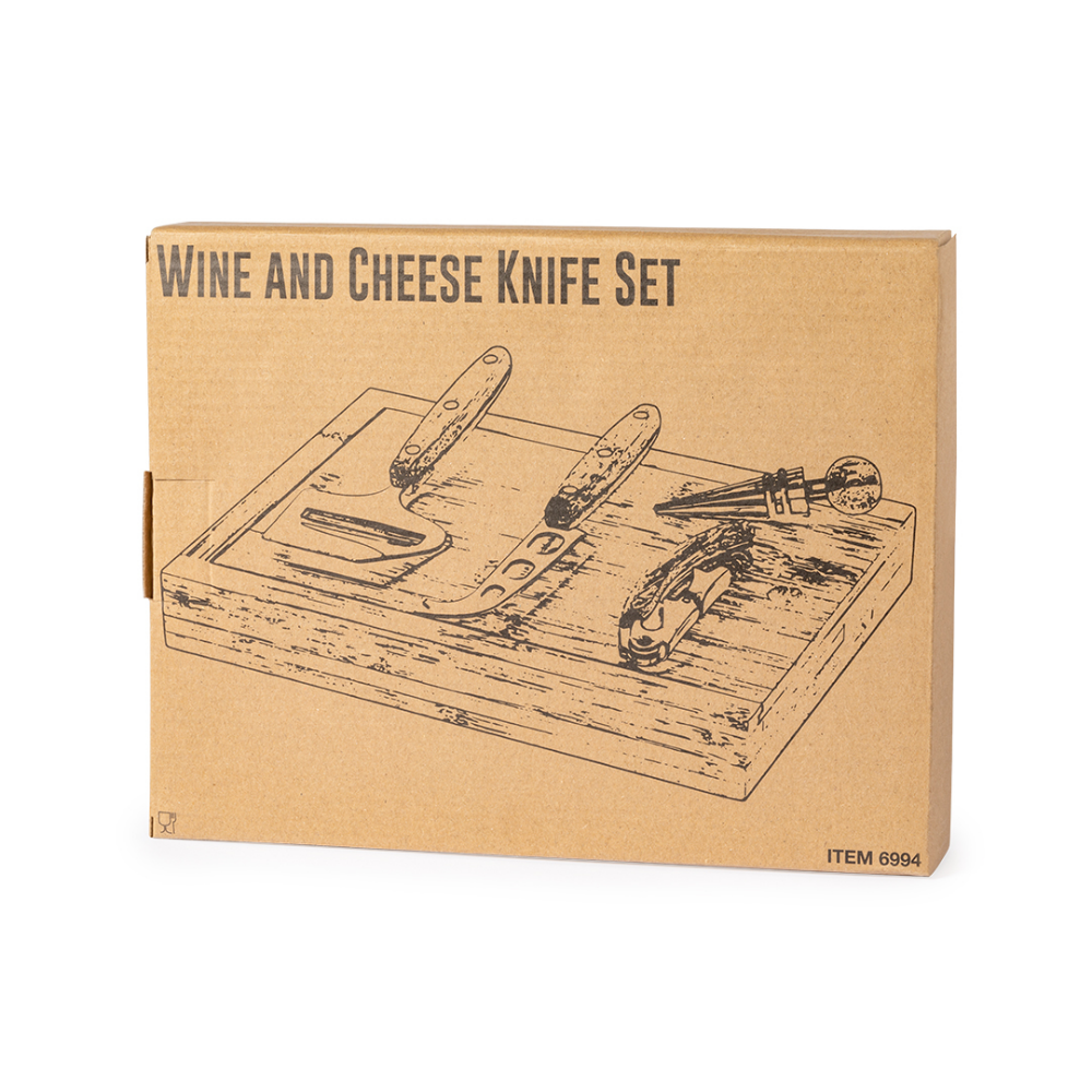 Bamboo wine and cheese set - Ancholme