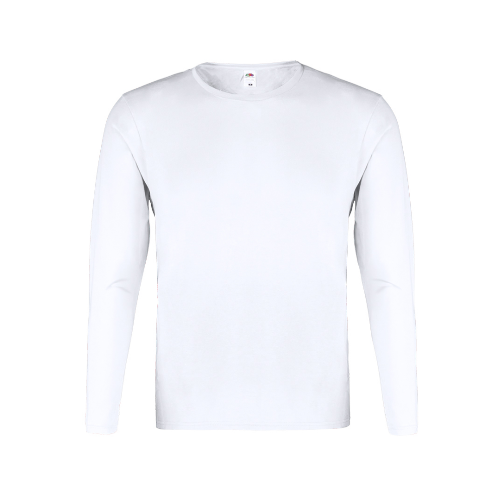 T-shirt blanc à manches longues iconique pour adultes de Fruit Of The Loom