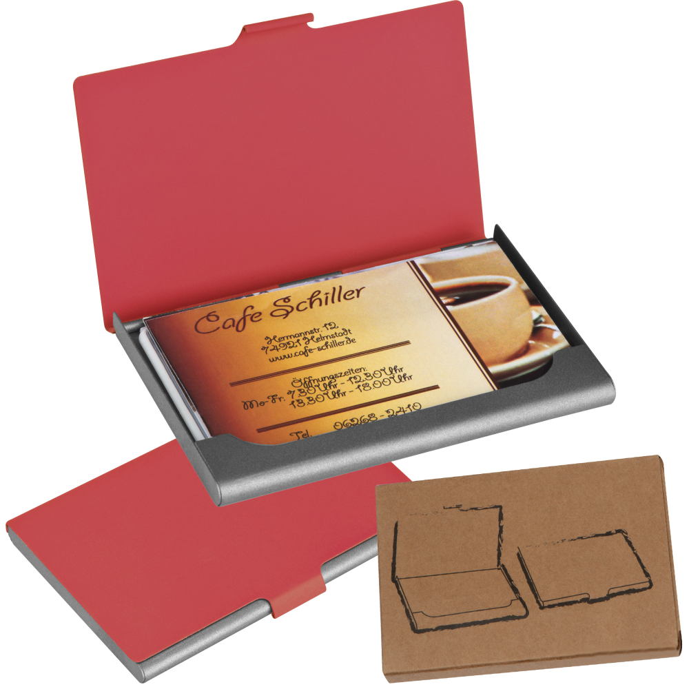 Rubberized Metal Engraved Card Holder - Dymock - Wigston Magna