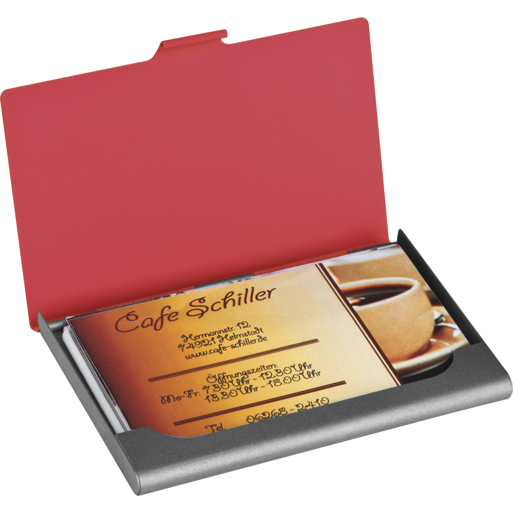 Rubberized Metal Engraved Card Holder - Dymock - Wigston Magna