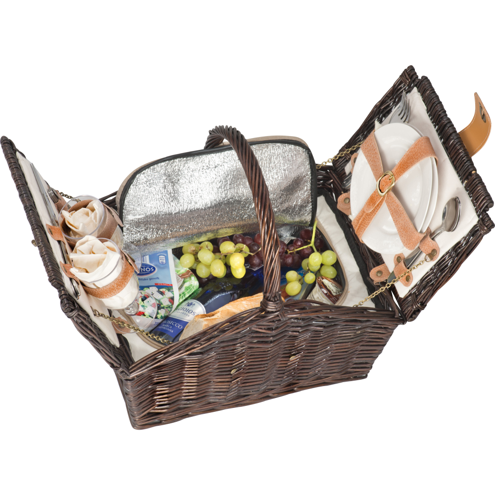 Luxus-Picknickkorb-Set aus Weide