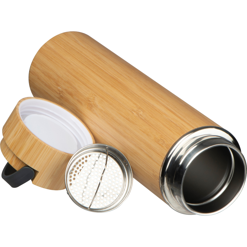 BambooTaste Doppelwandige Edelstahl-Teeflasche - Schlüsselfeld