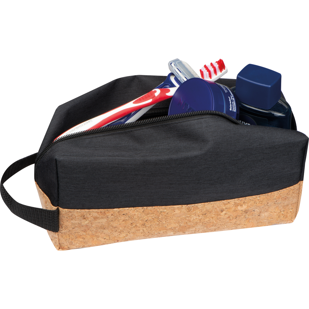 A travel cosmetic bag with a cork bottom - Churchill - Wells-next-the-Sea
