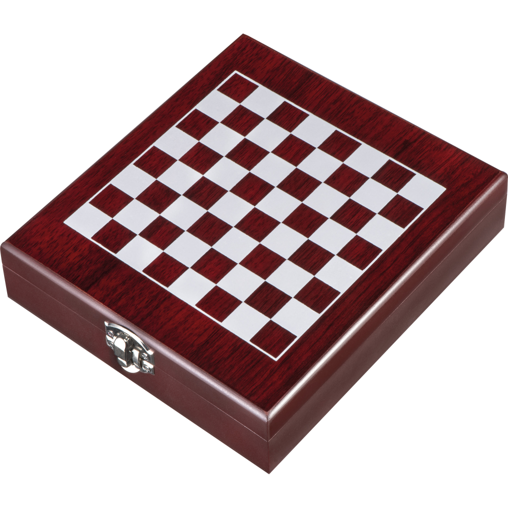 A chess set made of wood with a design influenced by wine - Eton