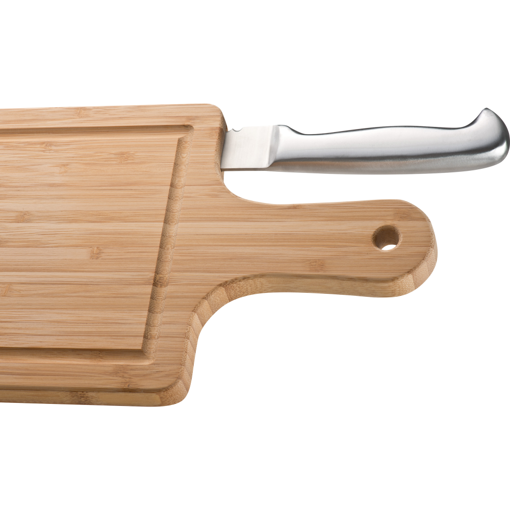 Planche à découper en bambou avec ensemble de couteaux à pain en acier inoxydable - Saint-Émilion