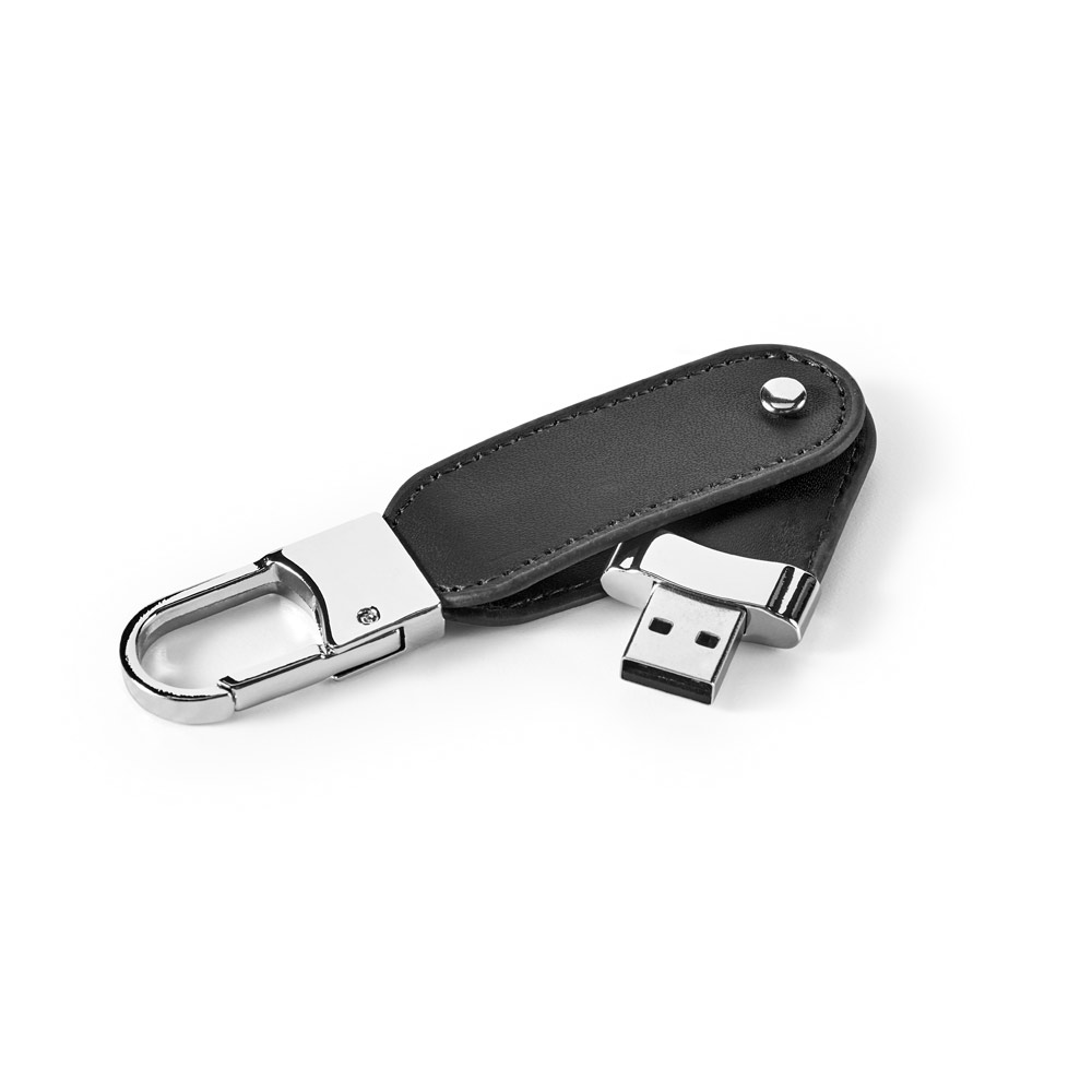 Clé USB en PU de 8GB avec mousqueton - Saint-Cirq-Lapopie