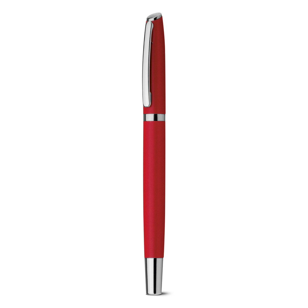 Blauer Aluminium-Rollerball-Stift mit Clip