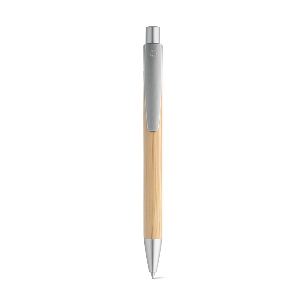 Penna a sfera con clip in bambù - Vezza d'Alba