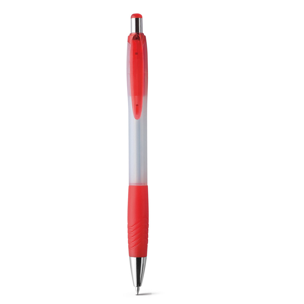 This is a ballpoint pen that comes with a rubber grip. It is Skinningrove branded. - Faringdon