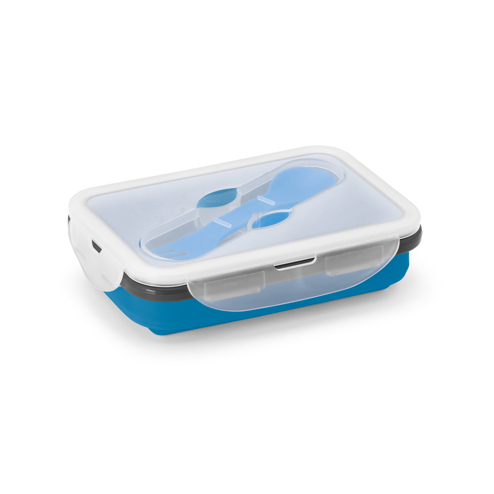 Boîte en silicone rétractable avec couvercle résistant au micro-ondes et vaisselle 2-en-1 -