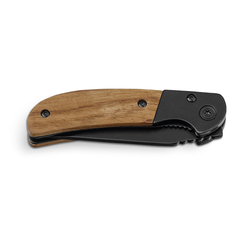 Coltello da tasca in acciaio inossidabile e legno con blocco di sicurezza - Valdobbiadene
