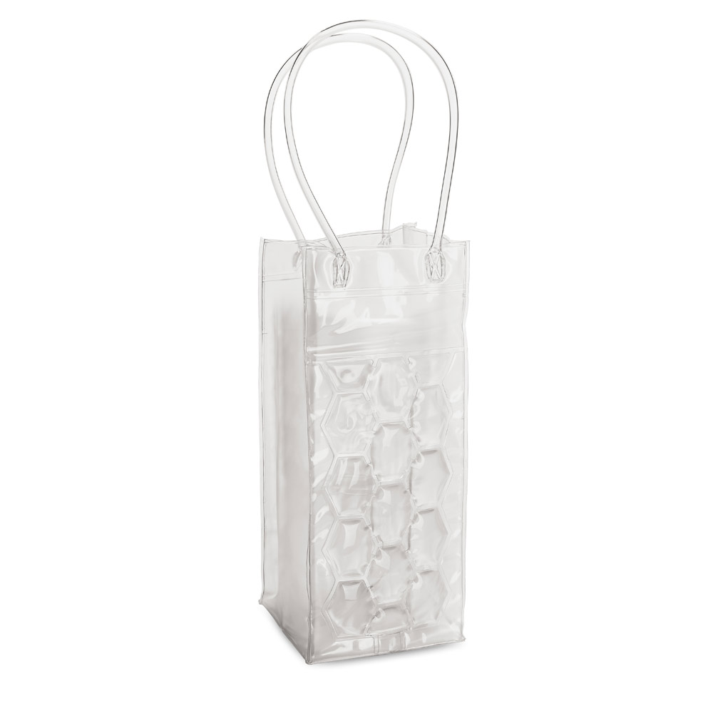 PVC-Kühltasche für 1 Flasche mit 35 cm langen Griffen. 100 x 250 x 100 mm - Abendstern