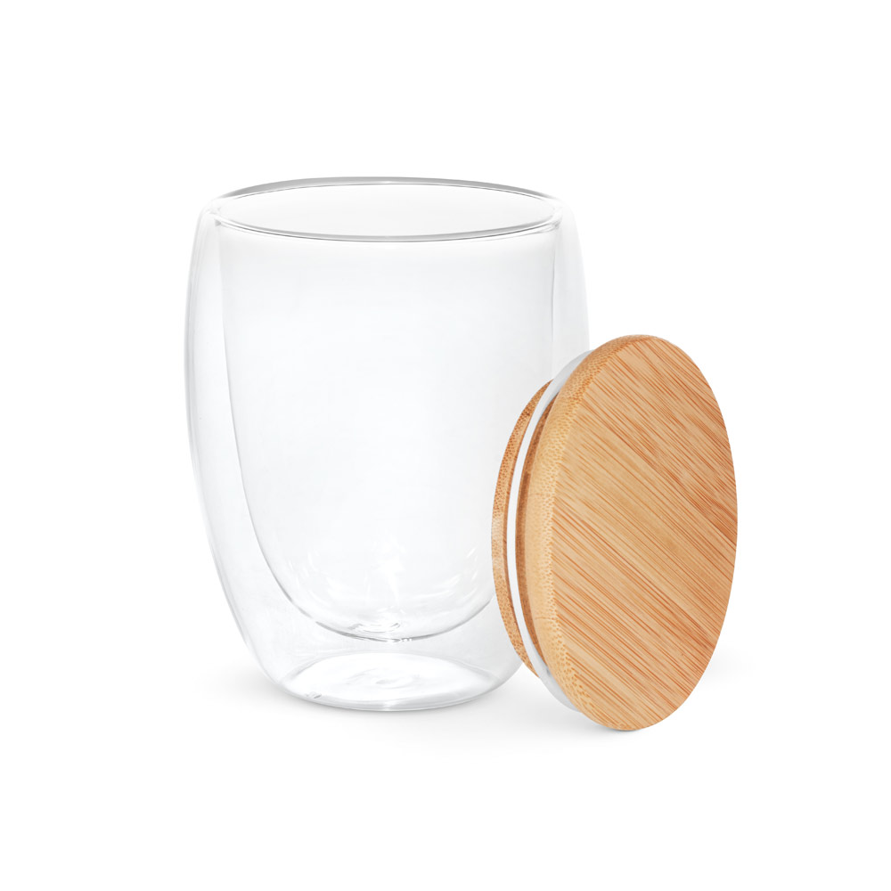 Bambus-Isolierter Glasreisebecher