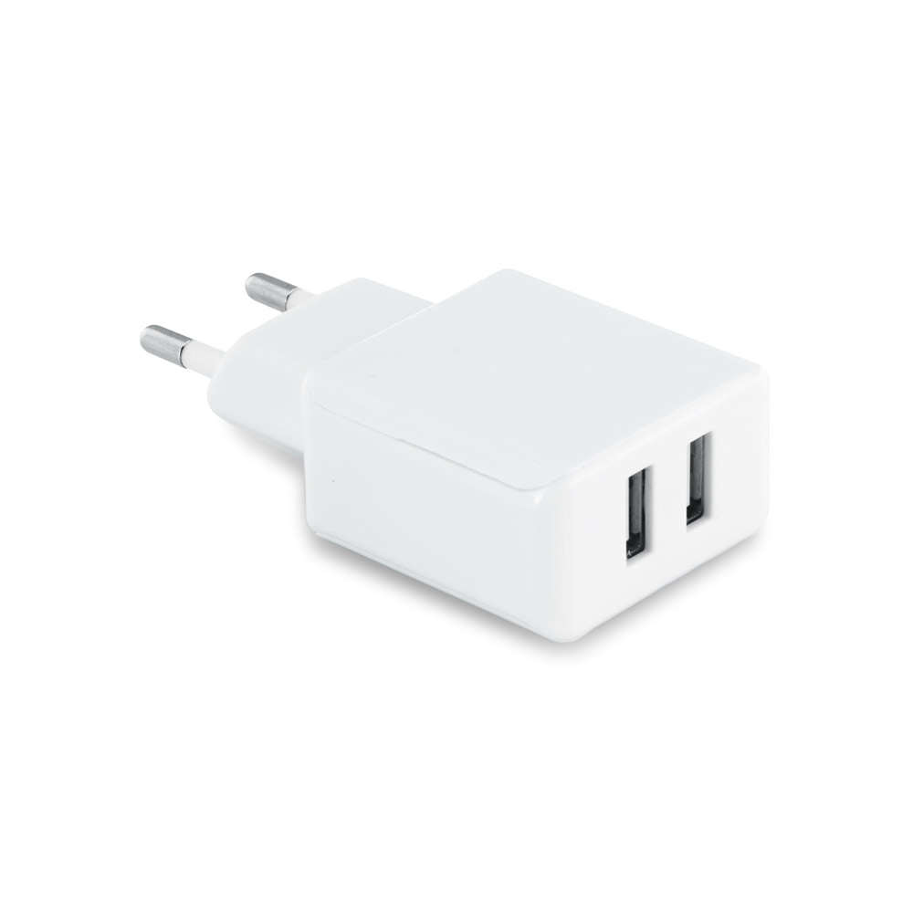ABS USB adapter with 2 5V/1-2.1A outputs. Dimensions are 62 x 42 x 23 mm - Bisham - South Shields