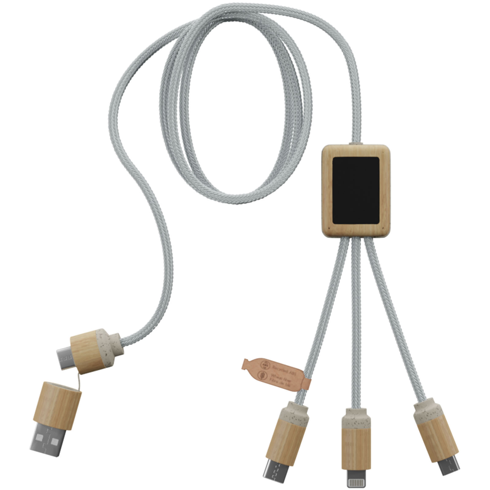 3-in-1 Eco-Friendly Fast Charging Cable with Light-Up Logo - Rothbury
