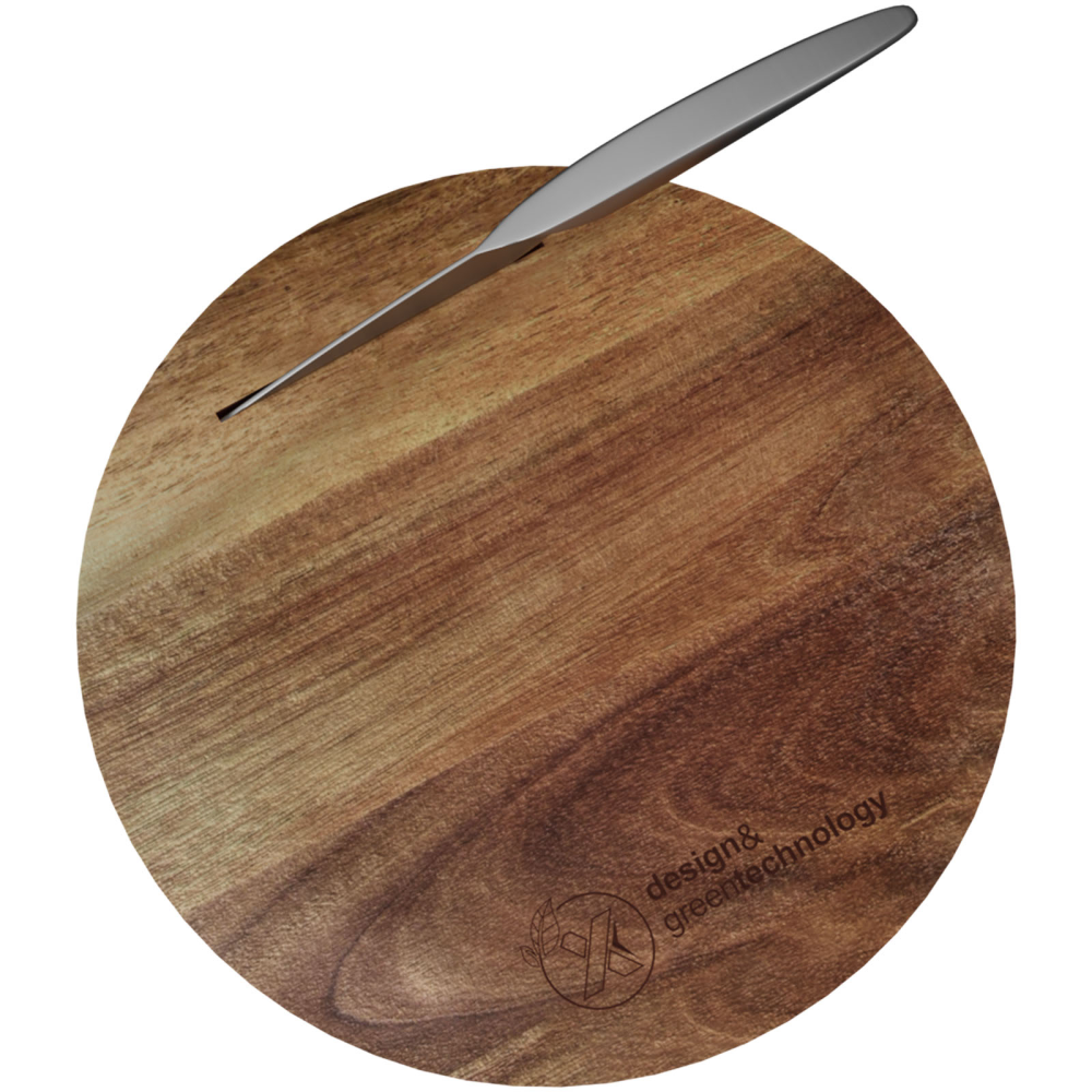 Acacia Wooden Cutting Board and Stainless Steel Knife Set - Yateley