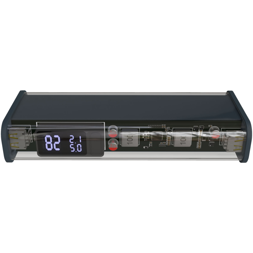Power Bank Portatile Trasparente da 20.000 mAh con Cavo di Ricarica 3-in-1 5A e Porta USB-C - Torricella del Pizzo