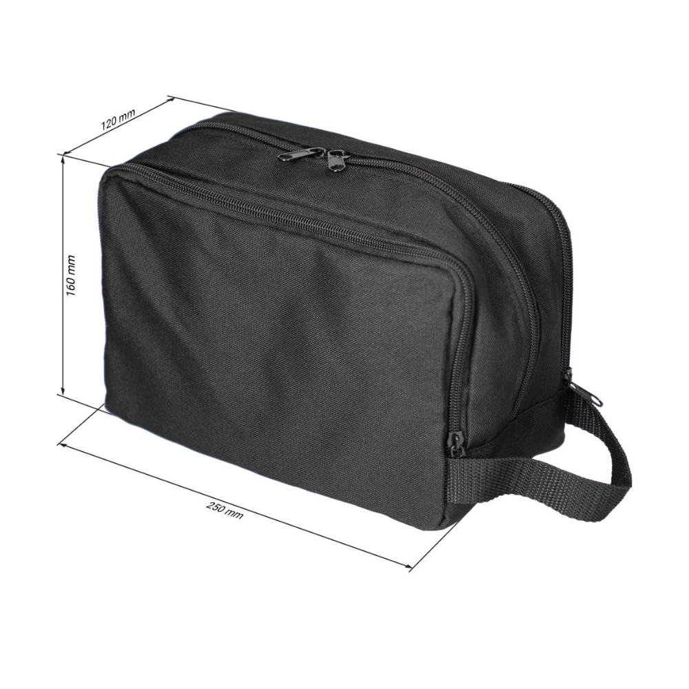 Black Polyester Toiletry Bag with Multiple Compartments - Maidenhead