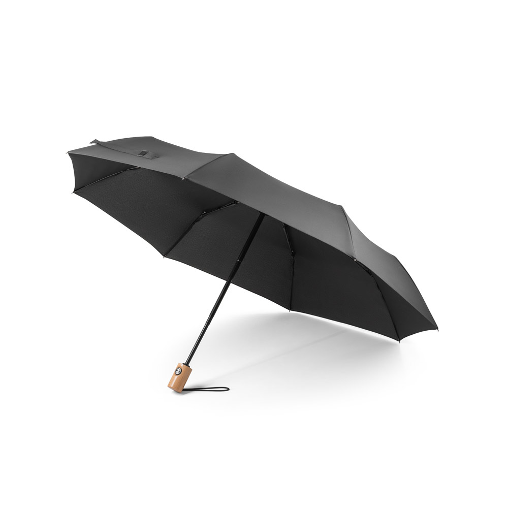 Foldable Automatic Windproof Umbrella with Wooden Handle - Castle Donington