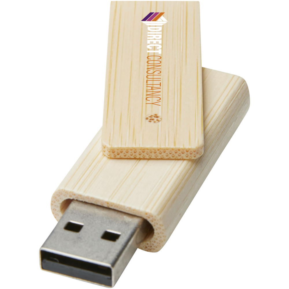 16GB bamboo USB flash drive with rotating cover - Mortimer