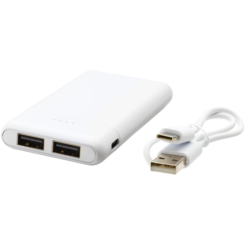 A compact-sized power bank that features two USB outputs - Hereford