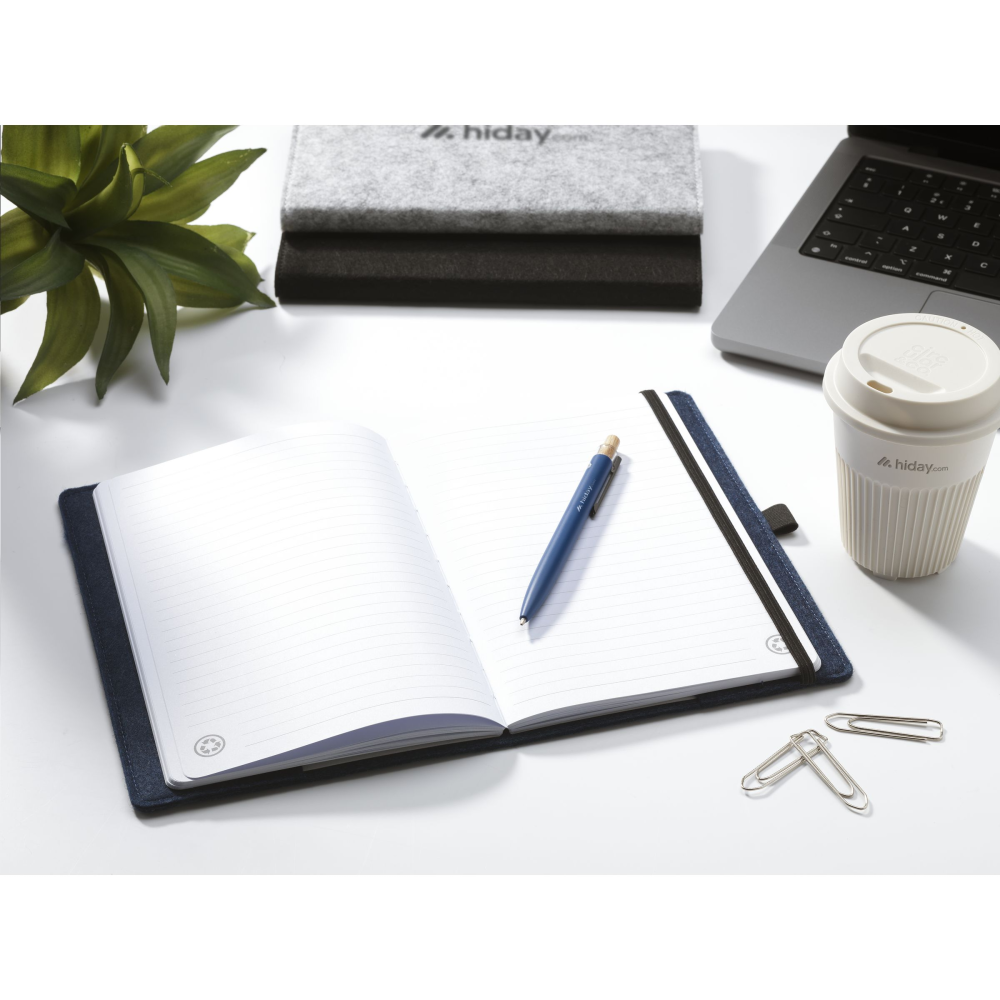 Durable A5 Notebook with Removable RPET Felt Cover - Widnes