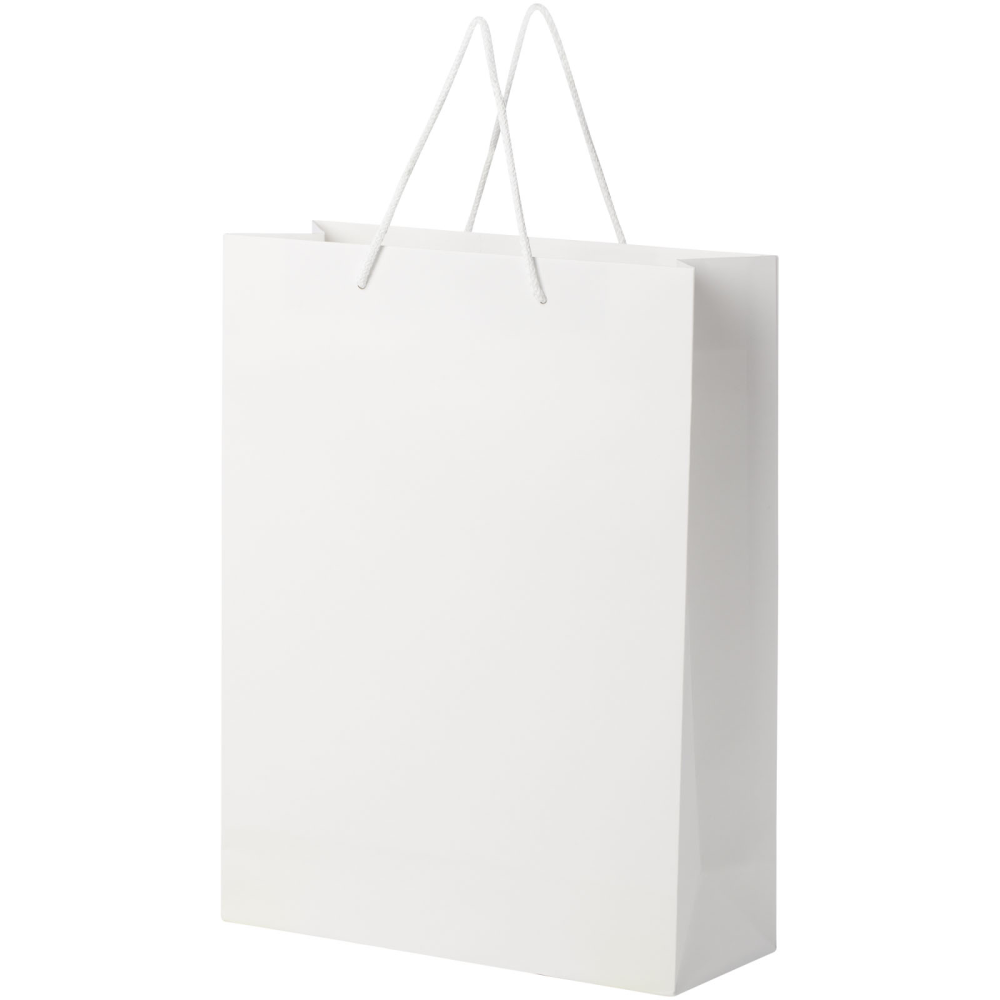 Extra Large Handmade Matte Paper Bag with Plastic Handles - Teignmouth