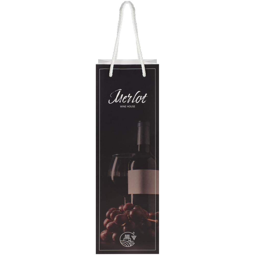 Sac à bouteille de vin mat fait à la main de taille standard avec des poignées en plastique - Thézac