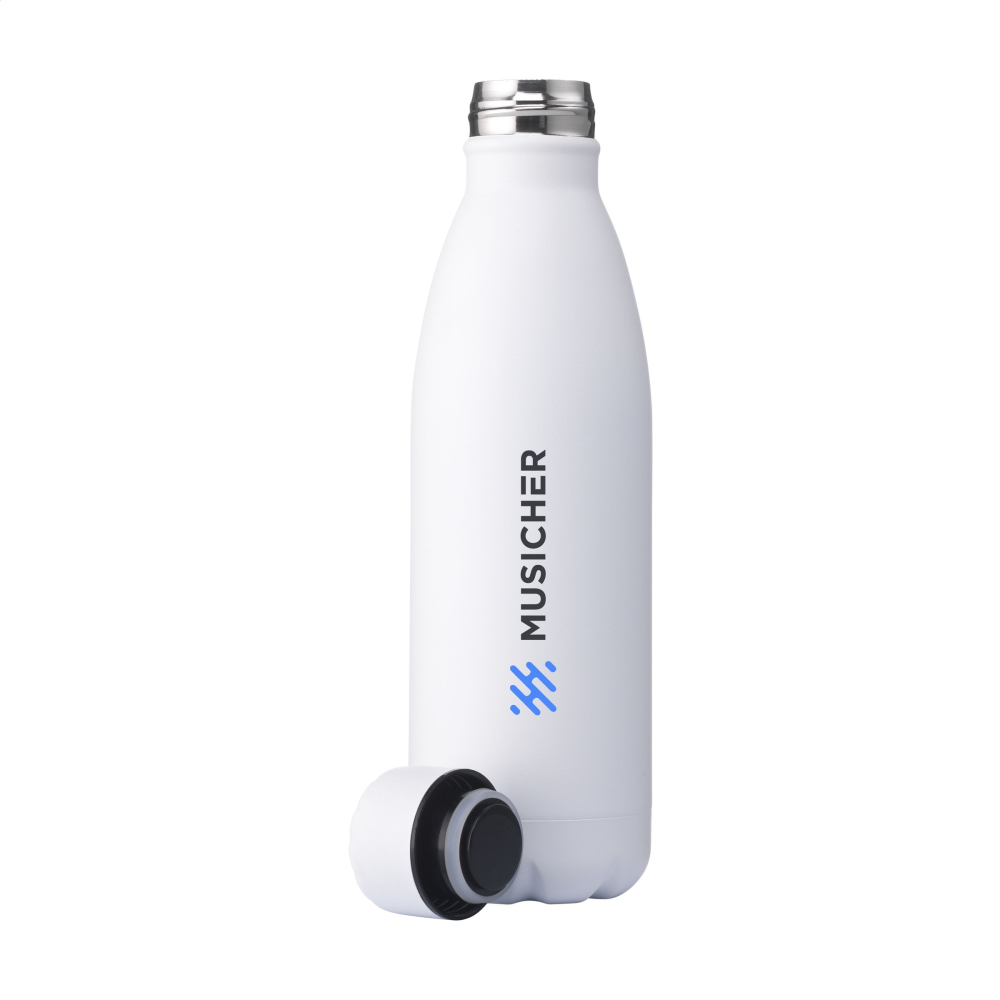 Water bottle made of recycled stainless steel, featuring double-wall construction for insulation and a leak-proof design for secure storage and transport. - Snodland