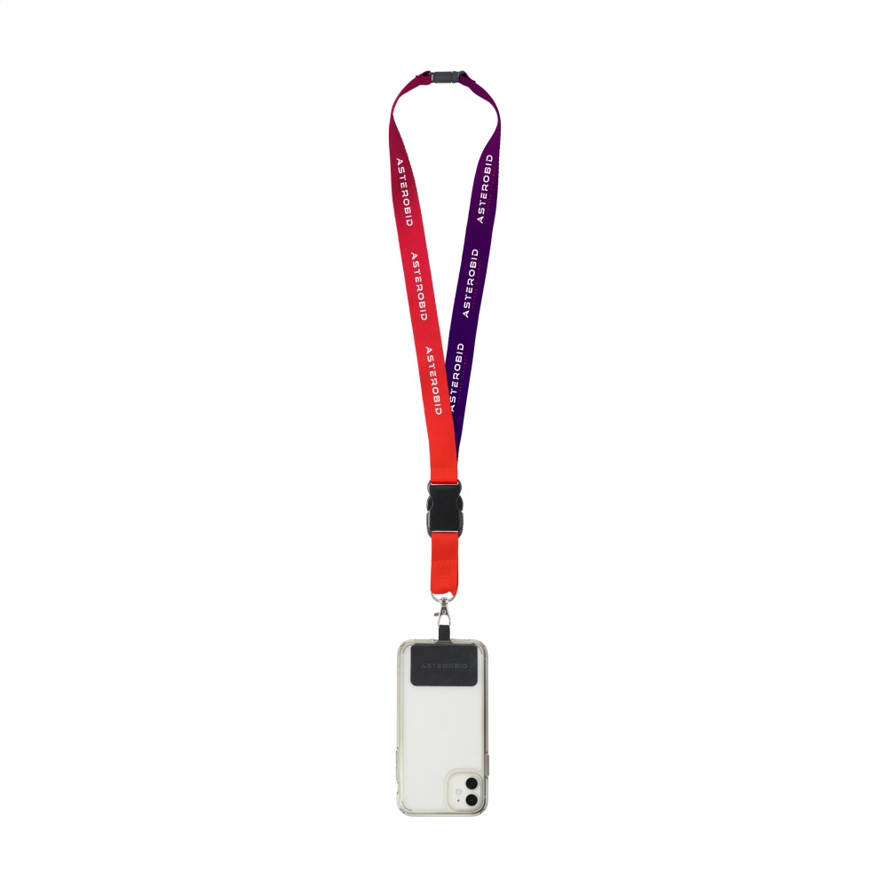 RPET Polyester Lanyard with Smartphone Patch - Chipping Norton
